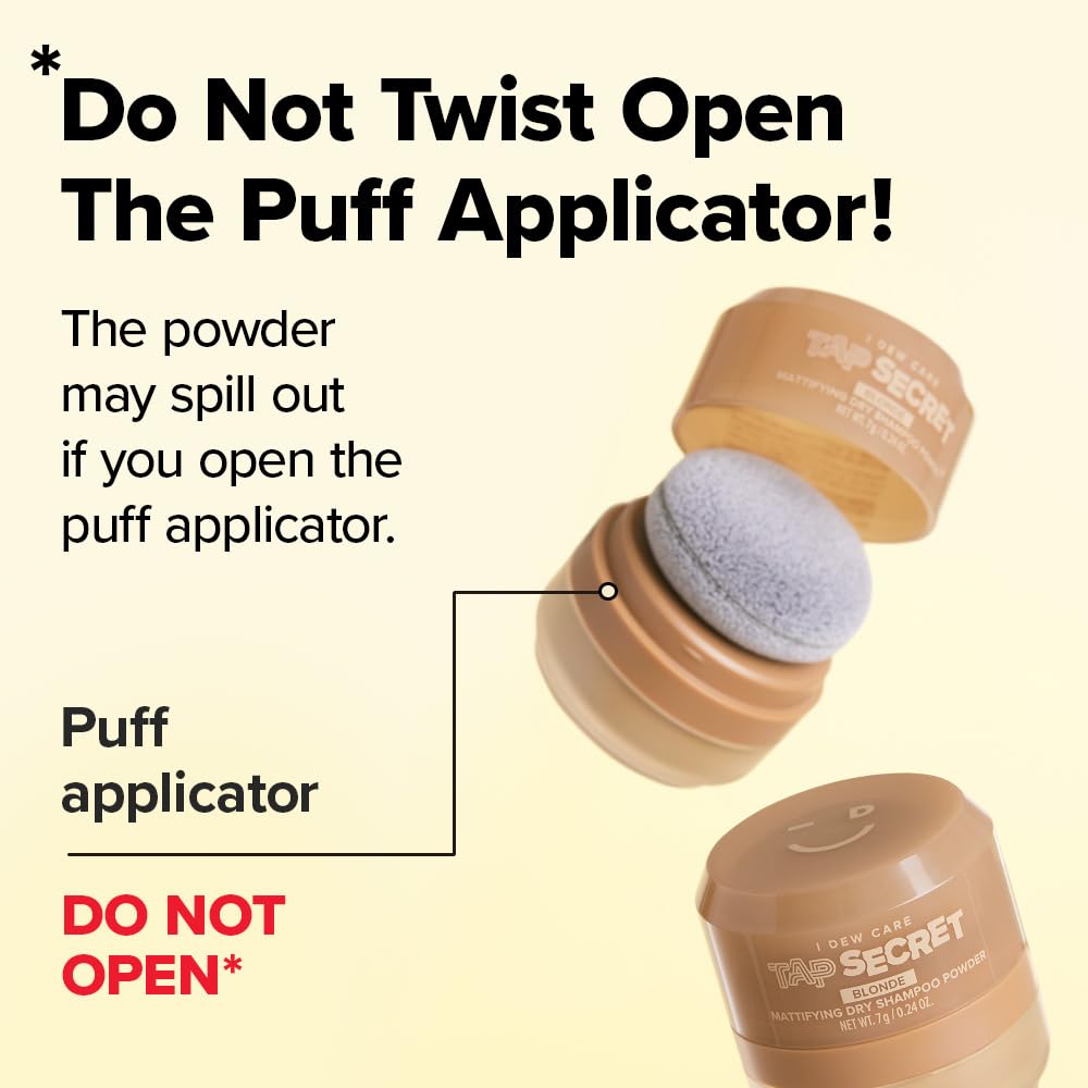 I DEW CARE Biotin Clarifying Dry Shampoo - Tap Secret Blonde | Strengthening & Volumizing, Powder Type, Refillable, Travel size, Non-aerosol, Brunette, Korean Ginseng, Cute Stuff, 0.26 Oz