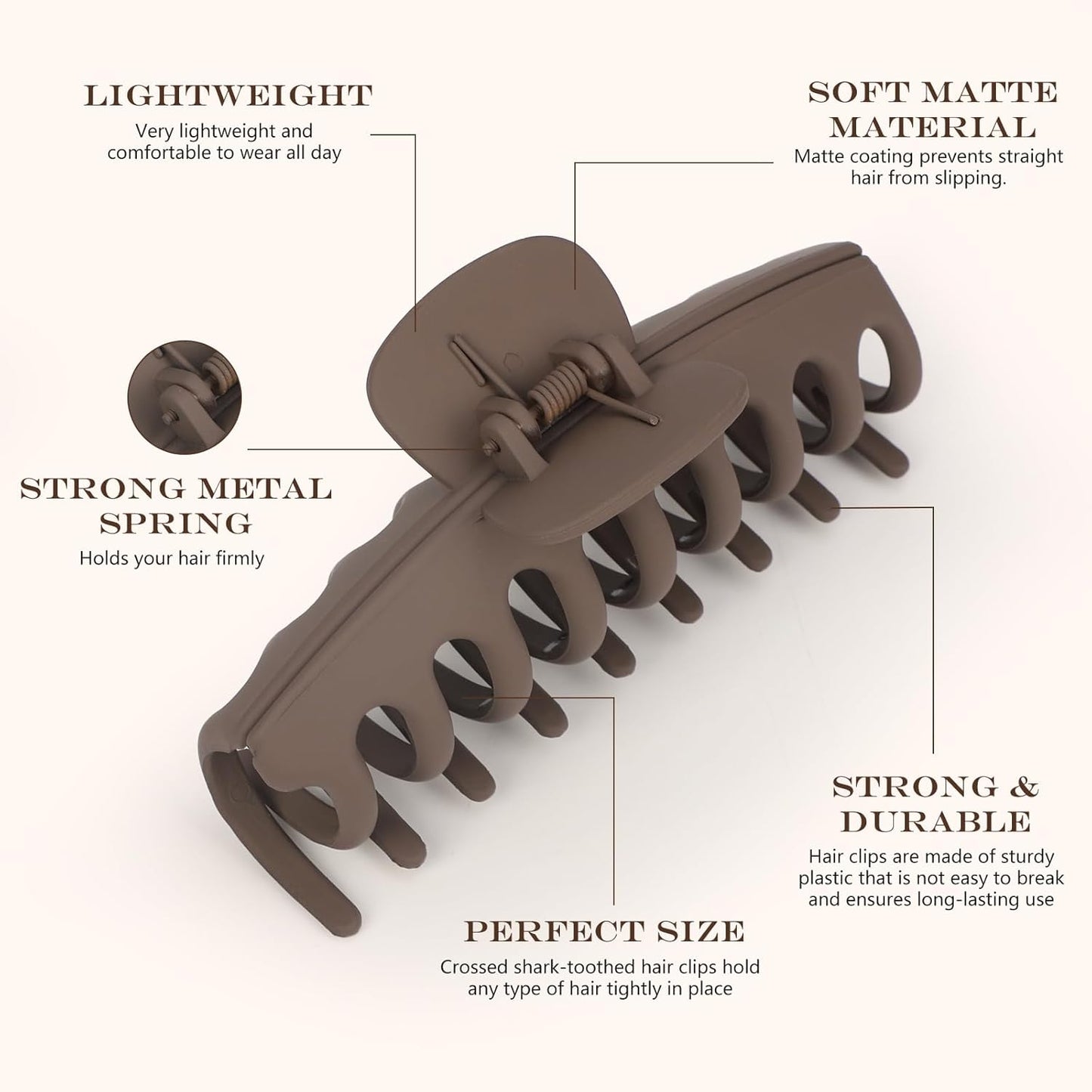 Hair Accessories for Women Hair Clip, Matte Non-Slip Large Hair Clips for Women and Girls, Large Claw Clips for Thick Hair Claw Clip (4 Pack)