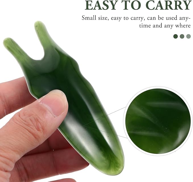 Healifty 2 Pcs Resin Massage Comb Guasha Scalp Comb Handheld Gua Sha Scraping Massage Tool for Head Caring, Relax (Green)