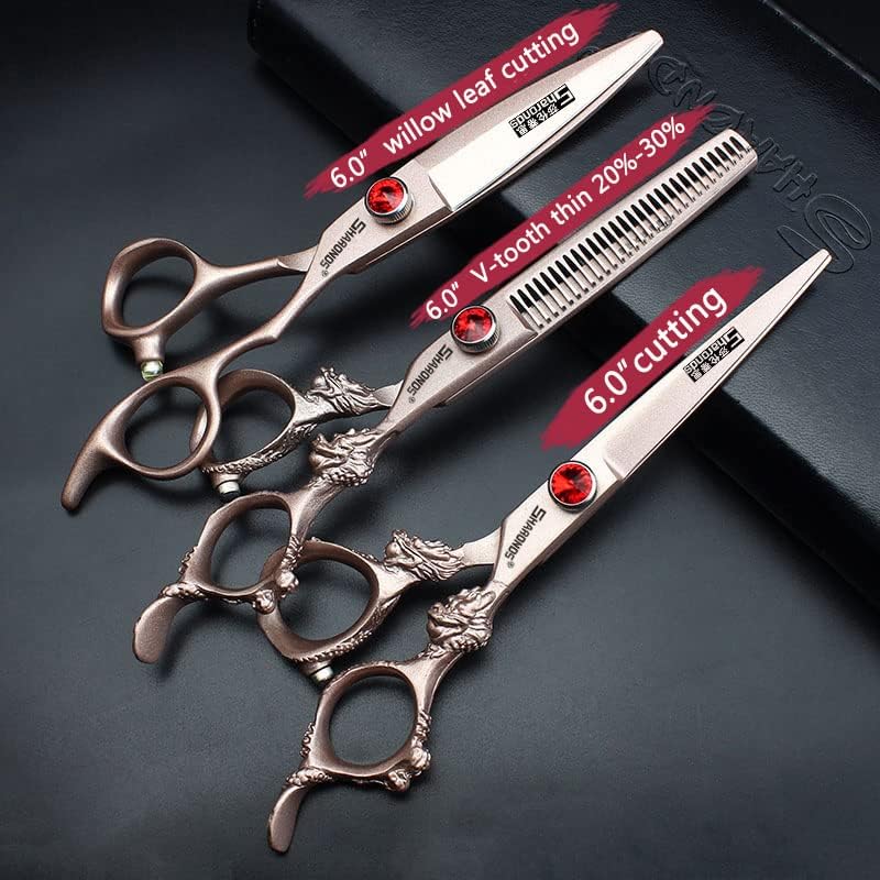 Hair Scissors 6/7/8/9-inch 440C High Hardness For Hairdressers Haircuts Cuttinging Scissors Professional Haircut(6 inch-3pc)