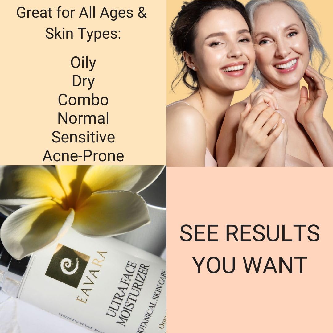 Organic Face Moisturizer Cream with Collagen Peptides and Hyaluronic Acid Anti Aging Moisturizing Face Lotion For Women And Men Award Winning Paraben Free for Anti Wrinkle Skin with Shea and Jojoba