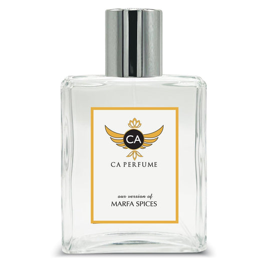 CA Perfume Impression of Marfa Spices for Women and Men Eau De Parfum Amber Floral Scent Long Lasting Unisex Fragrance Signature Scent for Day and Night Wear 3.4 Fl Oz 100ml