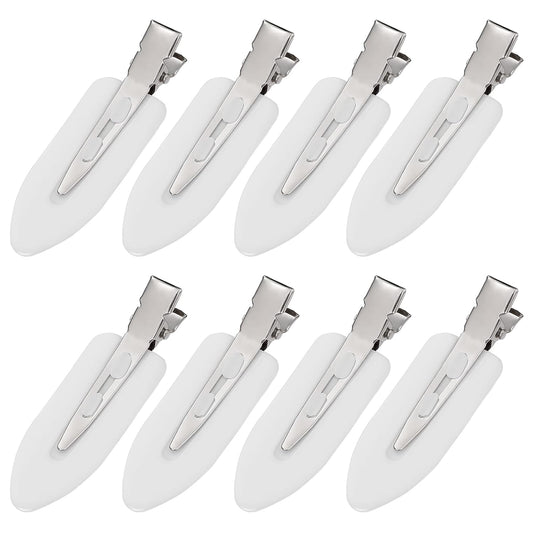 8Pcs No Bend No Crease Hair Clips - Styling Duck Bill Clips Alligator Hair Barrettes for Styling Sectioning, Small Gifts for Women Girl Salon Hairstyle Hairdressing Bangs Waves Makeup, White