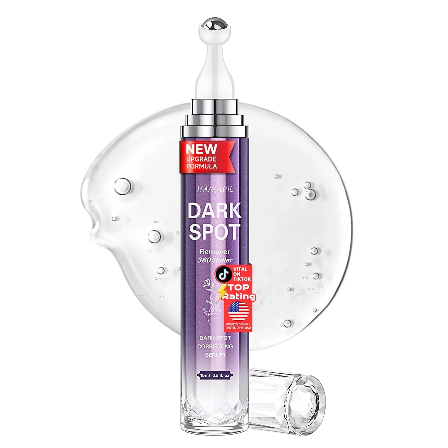 HANYWIL Dark Spot Remover for Face and Body, Dark Spot Corrector Serum, Age Spot Sun Spot Freckles Brown Spot Remover, Melasma Treatment, Skin Care Face Serum with Roller