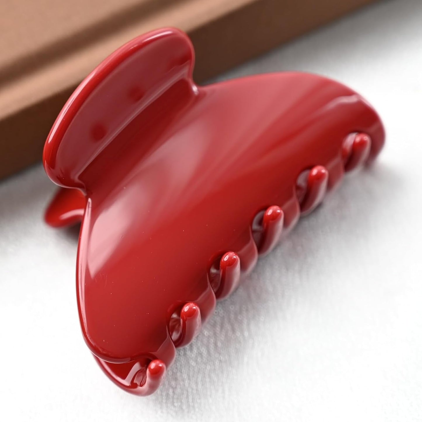 Handmade Celluloid Acetate French Design Barrettes Tortoise Shell Claws Hair Claw Luxury Fashion Accessories Hair Clip for Women (burgundyred)