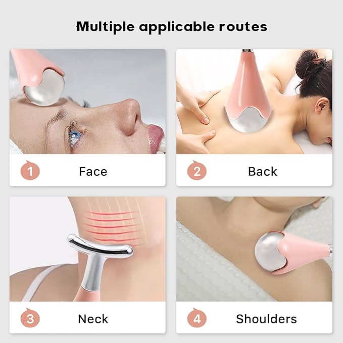 New! Premium Ice Roller for Women, Face and Eye. Ice Globes for Wrinkles and Lifting, Metal Face Roller, Face Icer, Frozen Face Roller, Eye Cream Applicator Tool (Pink, Set of 1)