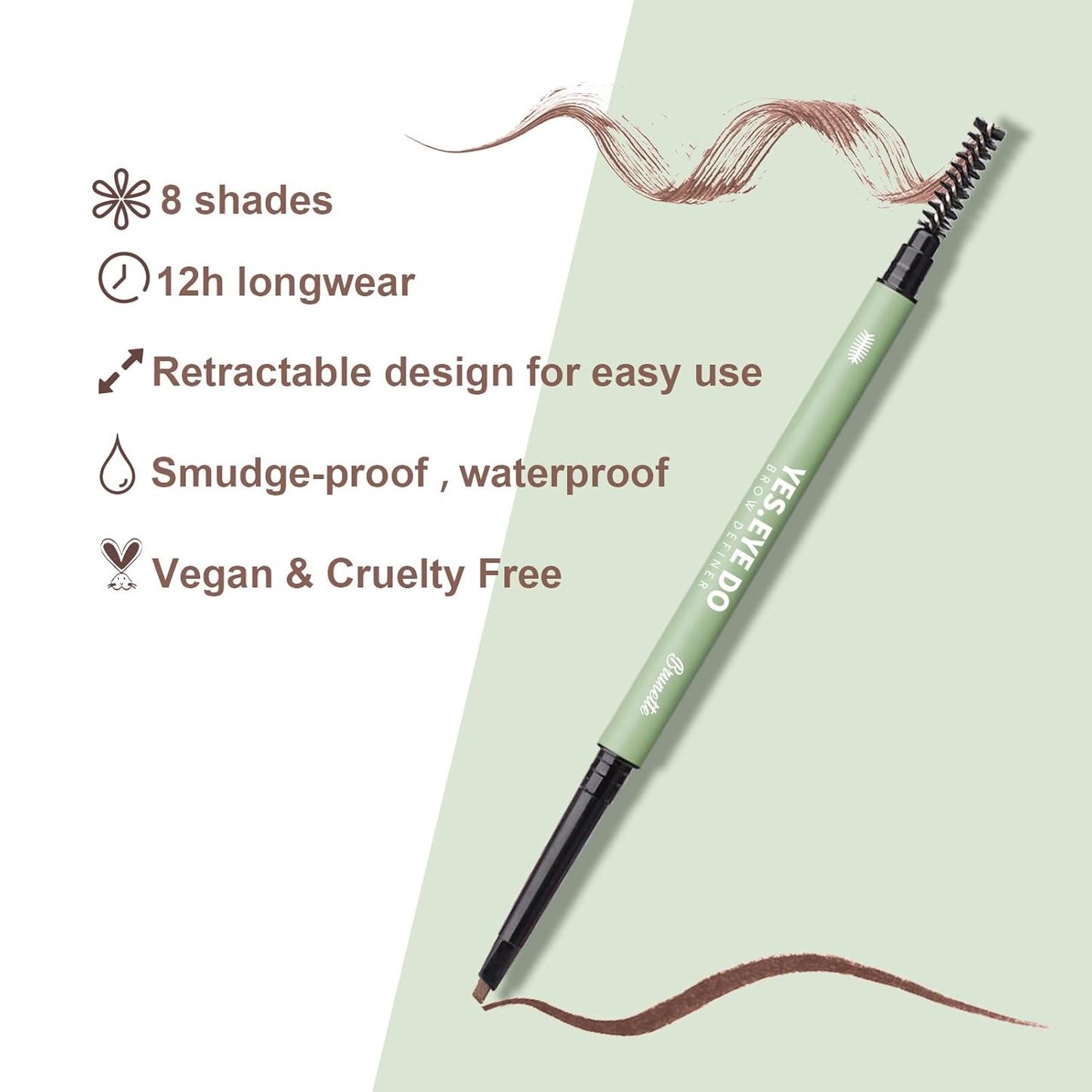Grey Eyebrow Pencil for Older Women Soft, Ultra Slim Gray Eyebrow Pencil Long Lasting, Waterproof,Double Head Brow Sculptor for Natural Eye Brow Lamination Makeup Look, Grey, YES.EYE DO