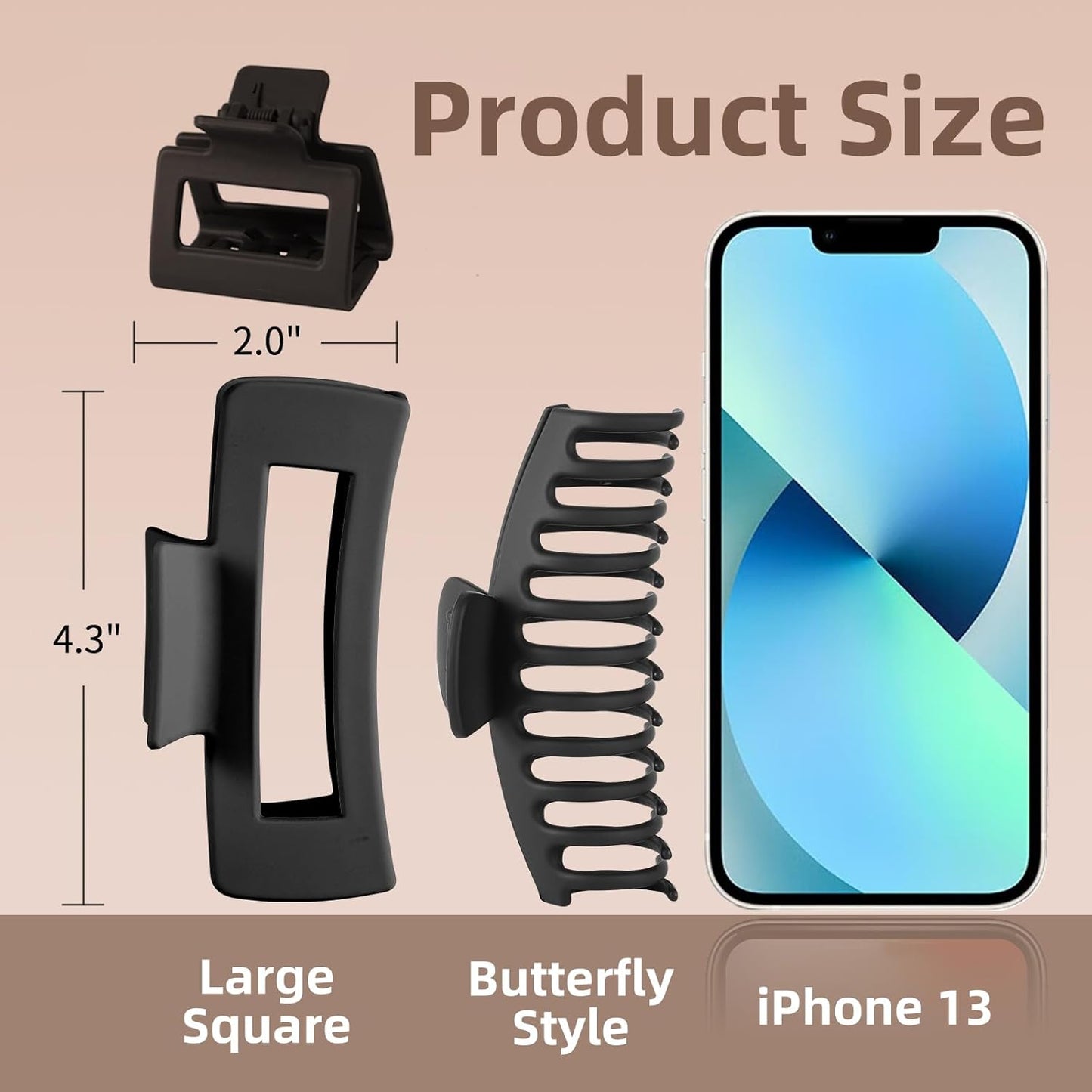 Hair Clips for Women – Large Claw Clips, Banana Clips, Big Hair Clips for Thick, Thin Hair, Strong Hold, Non-Slip Hair Claws, Versatile Hair Accessories(PG17)