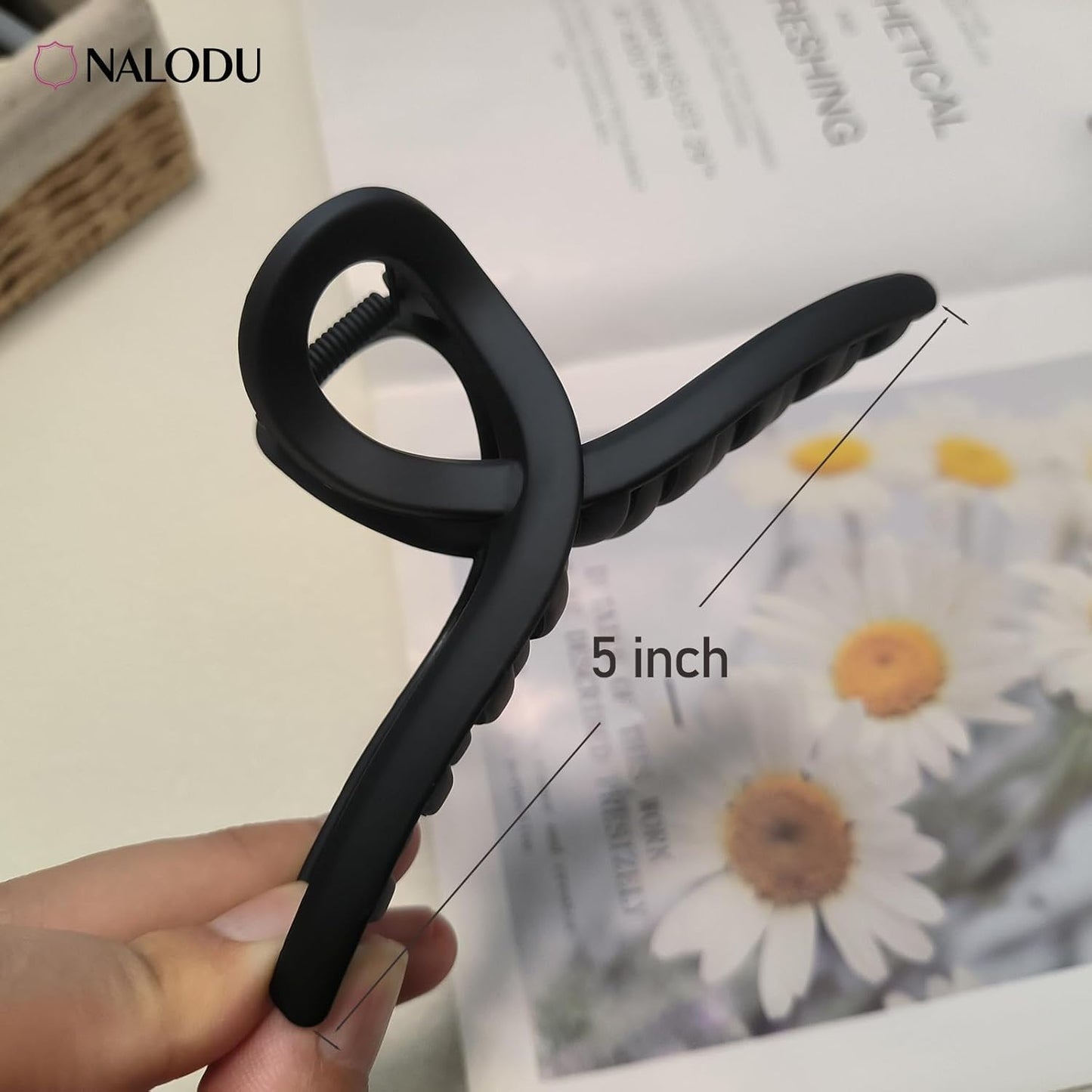 5 Inch Hair Claw Clips Extra Large No Slip Big Matte Jaw XL Clip for Thick Curly Long Hair Women, 4 Pack