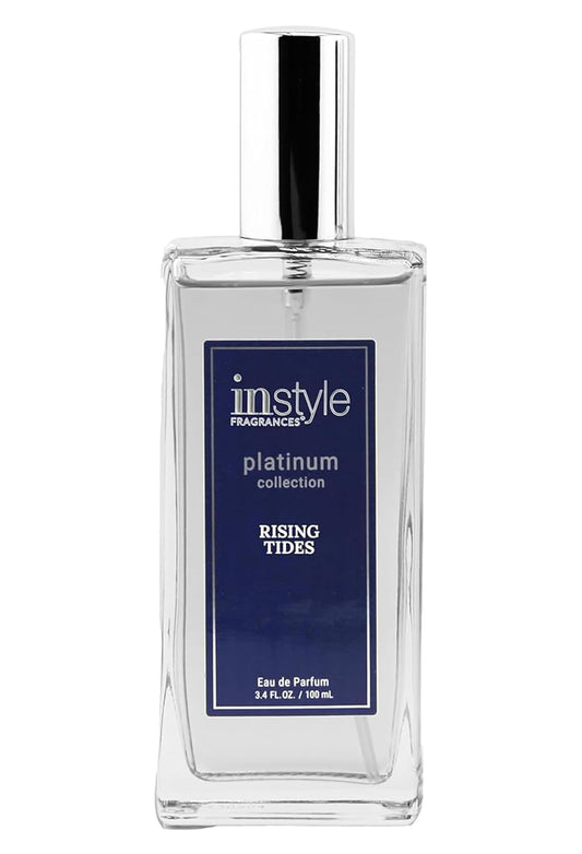 Instyle Fragrances Platinum Collection Rising Tides, Premium Men’s Eau de Parfum, CLEAN, Vegan, Paraben-Free, Never Tested on Animals, 3.4 Fluid Ounces
