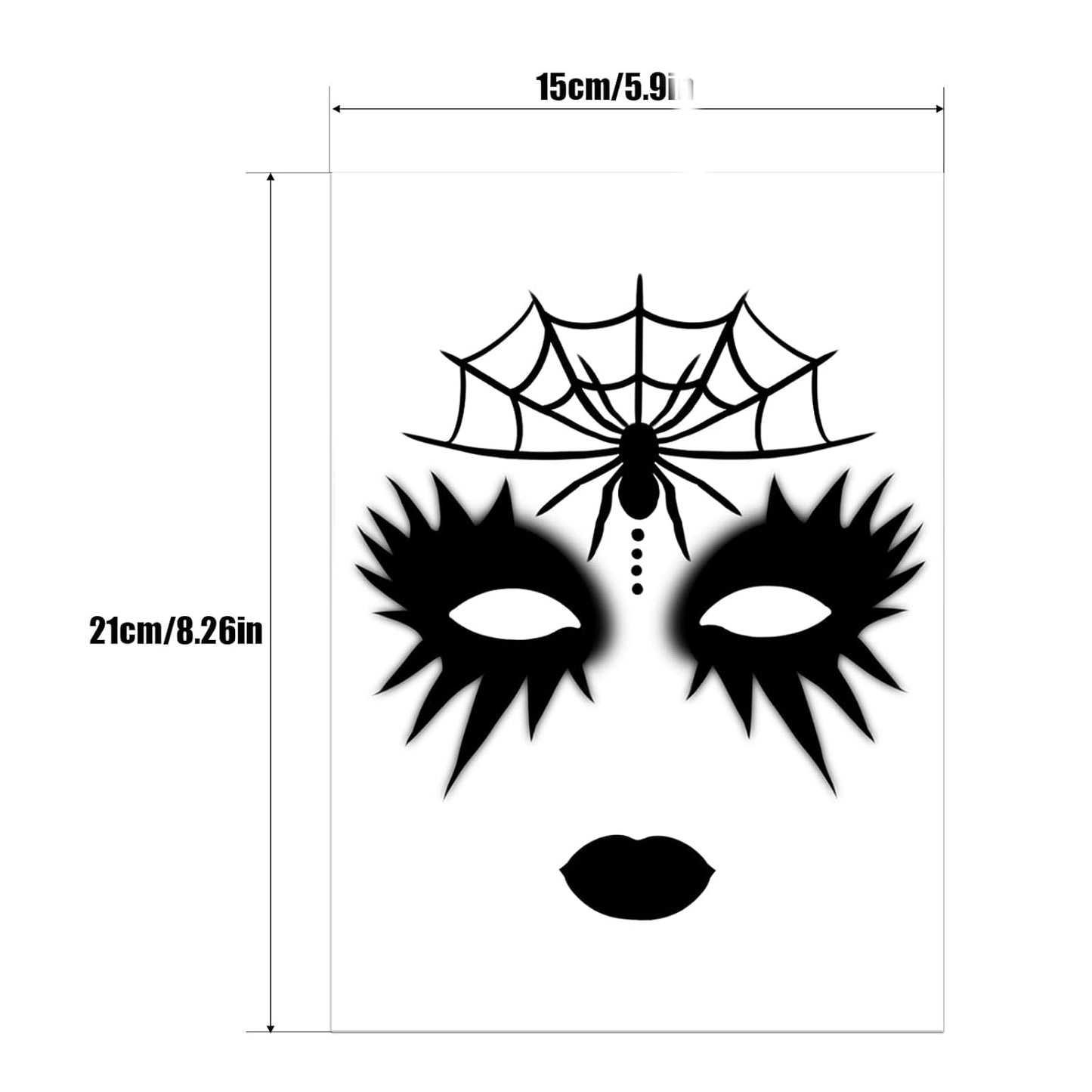 Halloween Face Tattoos, Spooky Temporary Tattoo Stickers, Face Tattoo Decals with Spider&Spiderweb,Makeup Tattoo Stickers,Halloween Face Sticker Tattoos Art for Women Men Adults Kids 8Pcs