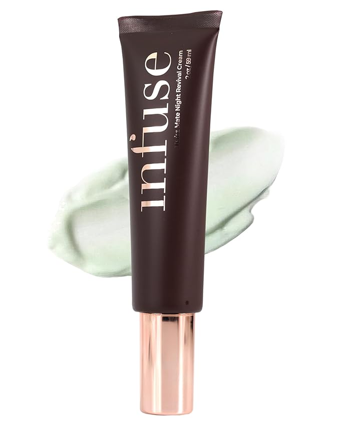 Infuse Skin Yerba Mate Night Revival Cream | Anti-Aging Moisturizer for Mature Skin | Hydrating & Firming with Peptides & Ceramides | Overnight Repair | 50ml