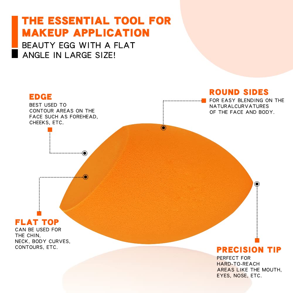 Large Beauty Blender-11cm Extra Large Make up Beauty Sponges Blender Xl,Oversized Beauty Blenders Bonus -1 Sponge Holders For Dry & Wet Use,Jumbo For Face,Body,Blush Cream,Foundation,Powder