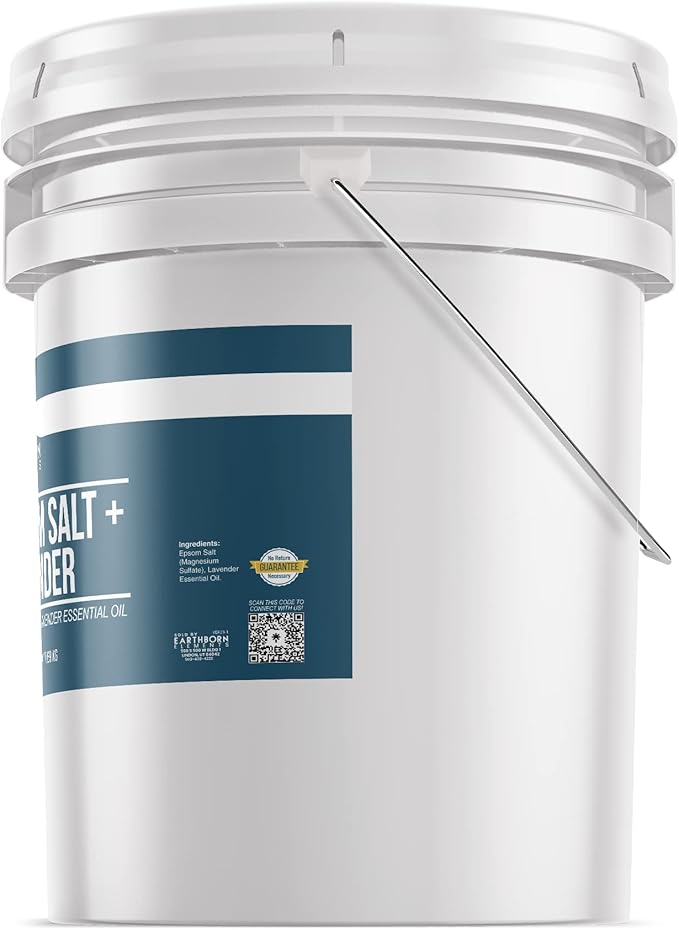 Earthborn Elements Eucalyptus Epsom Salt, Lavender Epsom Salt, & Epsom Salt Bundle (5 Gallons Each), Bulk Sizes, Pure & Undiluted, Soak & Clean