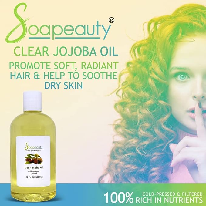 Soapeauty Clear Jojoba Oil | 100% Pure & Natural | Refined, Cold Pressed, Hexane Free | Moisturizing Oil for Skin, Face, Hair & Nails | 48 fl oz (3 * 16 fl oz)