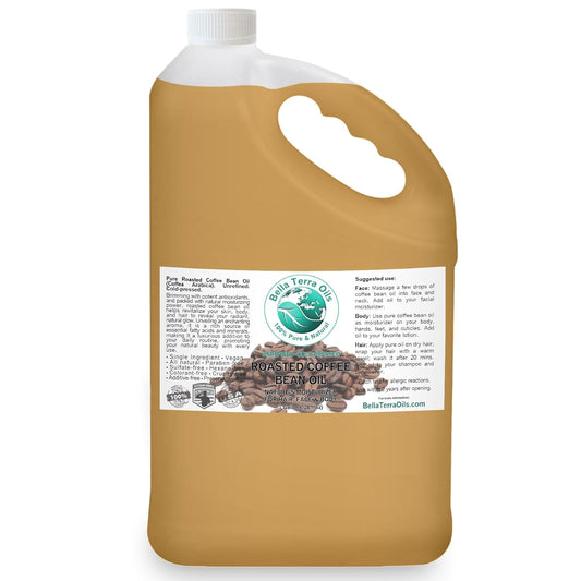 Bella Terra Oils Premium Roasted Coffee Bean Oil – 1 gallon, Carrier Oil, Aromatic, Antioxidant-Rich, for Skin & Hair Care