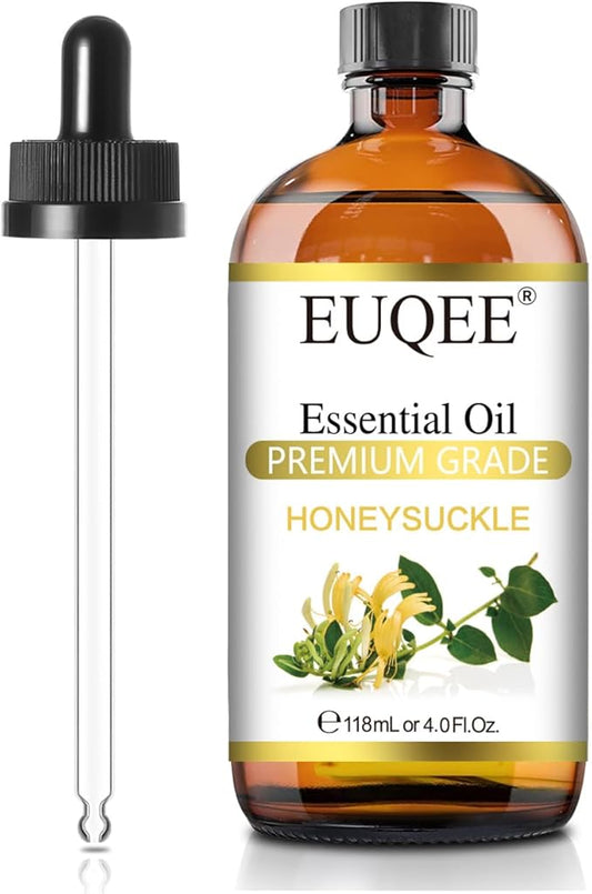 Honeysuckle Essential Oil 118ml Pure Honeysuckle Oil Premium Essential Oil - with Glass Dropper Great for Diffuser, DIY Soap, Candle Making - 4Fl. OZ