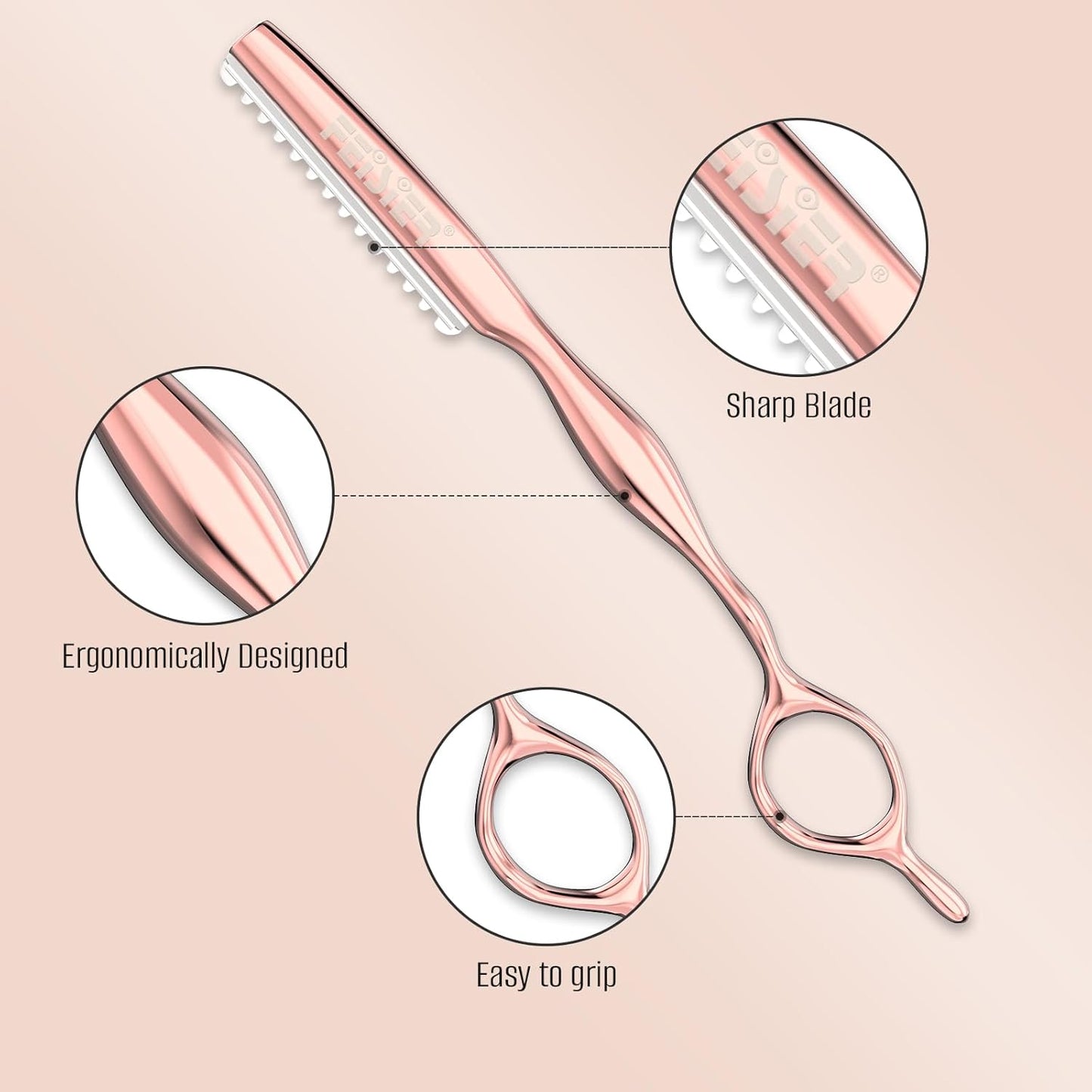 Hair Razors for Cutting Hair, Professional Hair Styling Texturizing Razor, Stainless Steel Hair Thinning Razor Kit with 10 Replacement Blades, Premium Hair Cutting Tool for Salon and Home