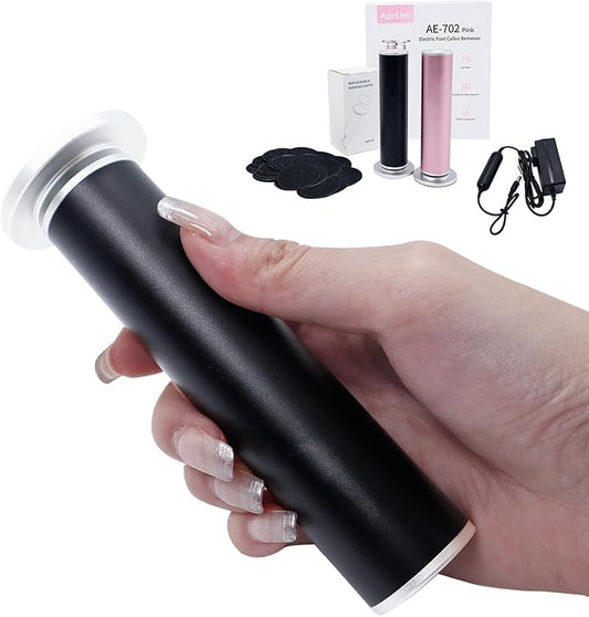 4.8IN Longer Electric Foot Callus Remover with 80pcs Sandpaper Discs, Professional Aluminum Callus Remover for Feet, Stepless Speed Control Pedicure Tools for Dead Skin