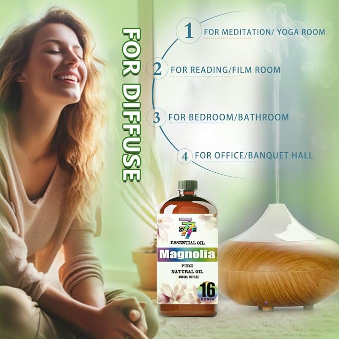 Magnolia Essential Oil(16oz / 480ml) - Magnolia Oils Used in diffusers, humidifiers, Home Baths, Cleaning Products, Yoga, DIY Soaps and DIY Scented Candles