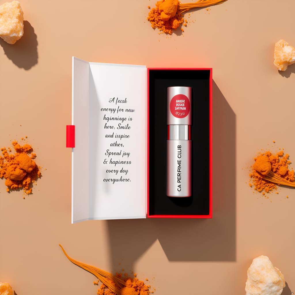 CA Perfume Impression of Amber Rouge Saffron For Women And Men Fragrance Eau de Parfum Spray 0.27 Fl Oz/8ml-X1