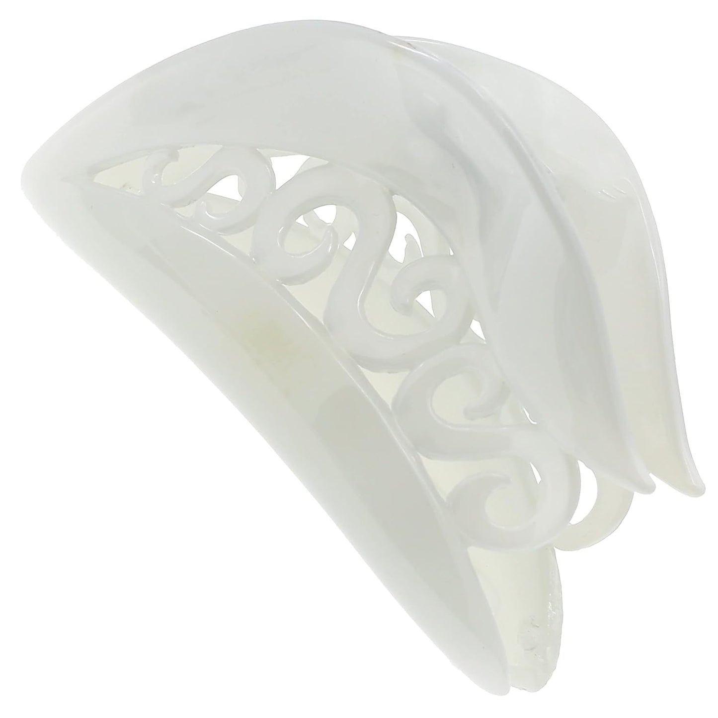 Camila Paris CP3213 French Hair Clip for Women for Thick Hair for Long Curly Wavy Hair, White, Girls Hair Claw Clips Jaw, Styling Big Claw Clip for Thick Hair, Strong Hold No Slip Grip, Made in France