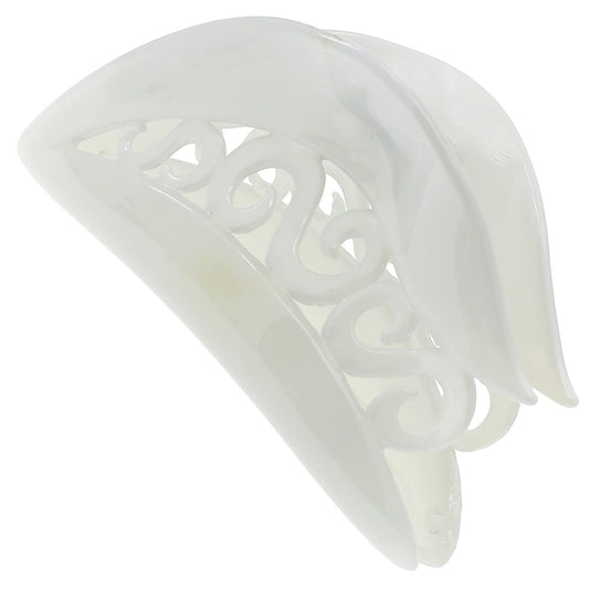 Camila Paris CP3213 French Hair Clip for Women for Thick Hair for Long Curly Wavy Hair, White, Girls Hair Claw Clips Jaw, Styling Big Claw Clip for Thick Hair, Strong Hold No Slip Grip, Made in France