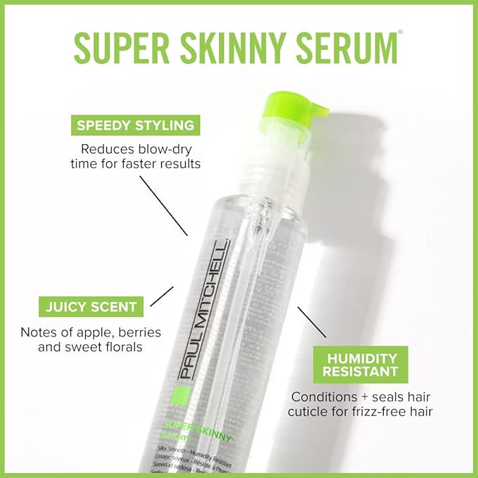 Paul Mitchell Super Skinny Serum, Speeds Up Drying Time, Humidity Resistant, For Frizzy Hair