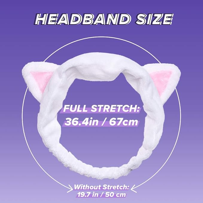 I DEW CARE Hydrogel Eye Patch - Starlit Kitten, 5 EA + Face Wash Headband - White Cat, 1 Count Bundle