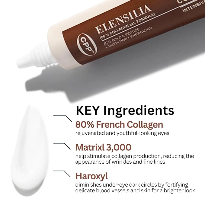 CPP Baby Collagen 80 Snail Mucin Intensive Eye Cream 1.01 Fl. Oz - Size and Collagen Peptide Concentration Upgraded, Matrixyl 3000, Haloxyl for Anti Wrinkle Plumping, Firming