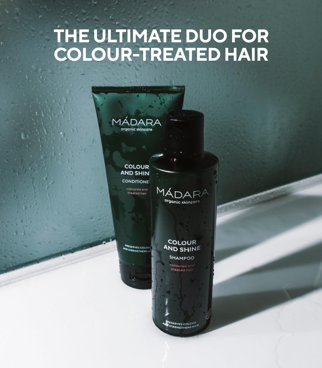 MÁDARA Colour and Shine Conditioner, 200milliliter - Vegan, Natural Conditioner for Coloured Hair, Maintains Colour and Lustre Naturally