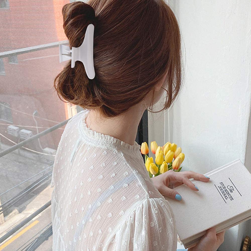 48 Pcs Black and White Butterfly Hair Clips for Styling and Sectioning - Pro Claws Clamps for Cutting, Coloring - Hair Accessories for Women Girls