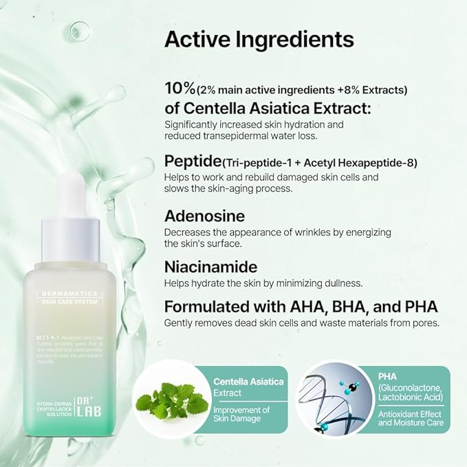 Hydra-Derma Centellacica Solution 1.69 fl oz /50ml Skin Barrier Strengthening Repair Serum Glowing Hydrating Korean Skincare
