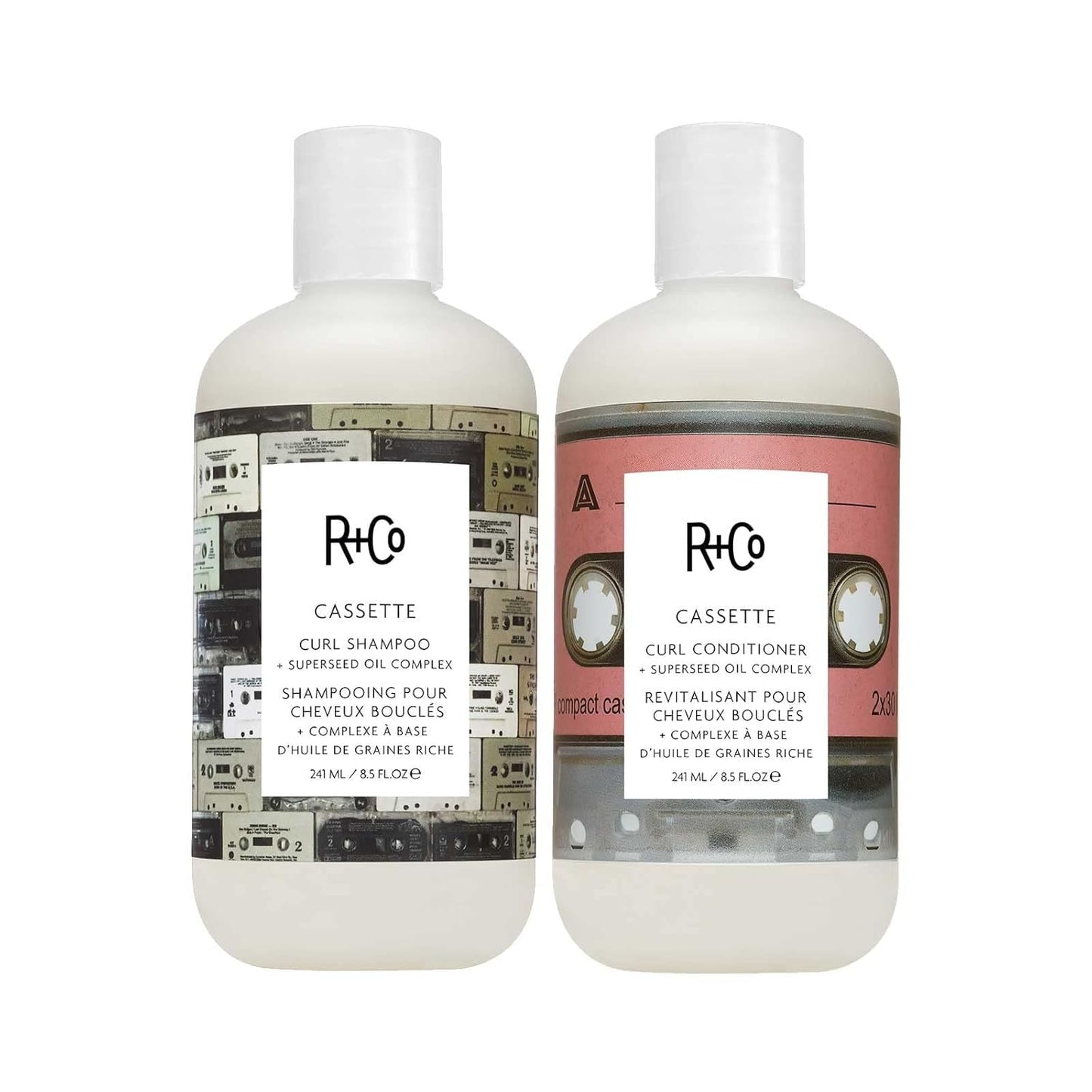 R+Co Cassette Curl Shampoo & Conditioner Set + Superseed Oil Complex | Defines Curls, Tames Frizz & Adds Shine | Vegan + Cruelty-Free | 8.5oz (Pack of 2)