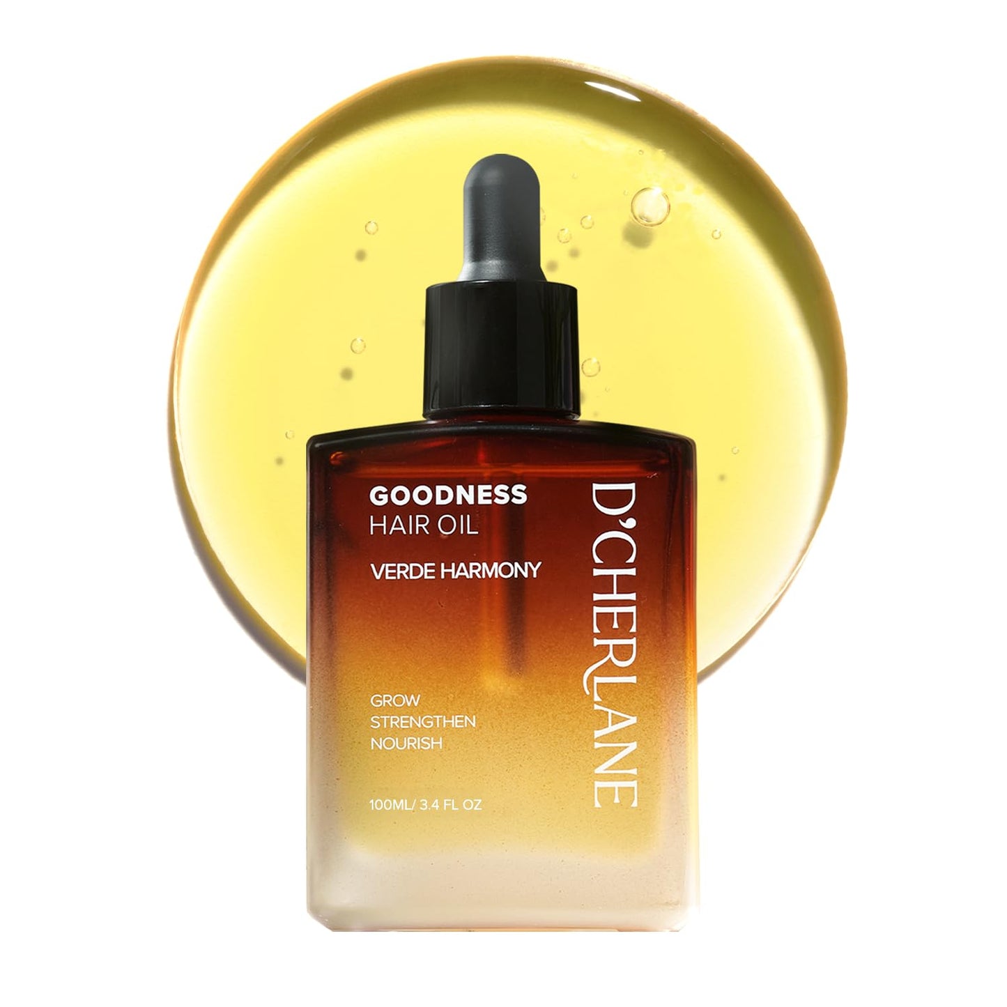 D'Cherlane Hair Growth Oil – Scalp Treatment with Rosemary, Argan, Coconut & Castor Oil Organic | Lightweight, Non-Greasy Formula for Fuller, Thicker, Stronger Strands | For All Hair Types