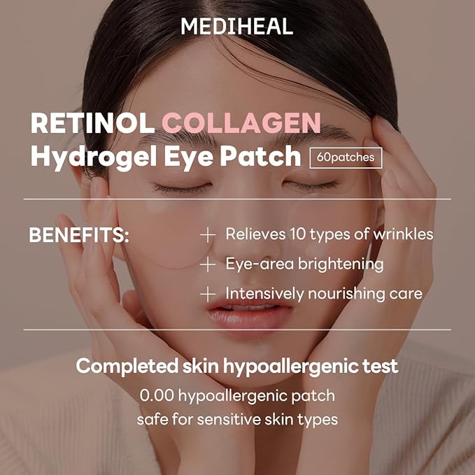 Mediheal Retinol Collagen Under Eye Patches & Phyto Enzyme Peeling Pad for Daily Gentle Exfoliation