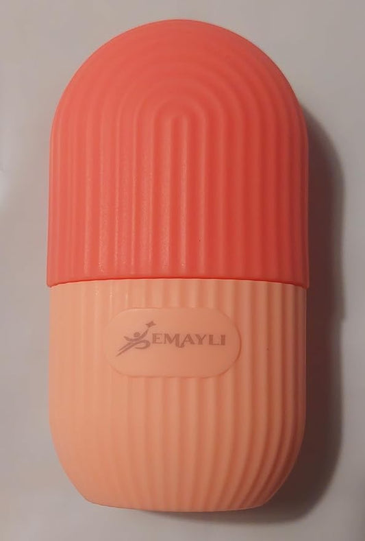 Facial Beauty Ice Roller Silicone Container, Skin Care Ice Massager for Firming and Beautiful Skin. (Pink)