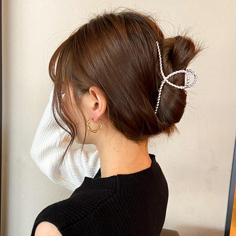 Mehayi 3 PCS Metal Large Hair Claw Clips for Thick Heavy Hair, Big Non-Slip Hair Catch Barrette Jaw Clamp, Strong Hold Claw Barrettes for Long Hair, Fashion Hair Styling Accessories for Women Girls