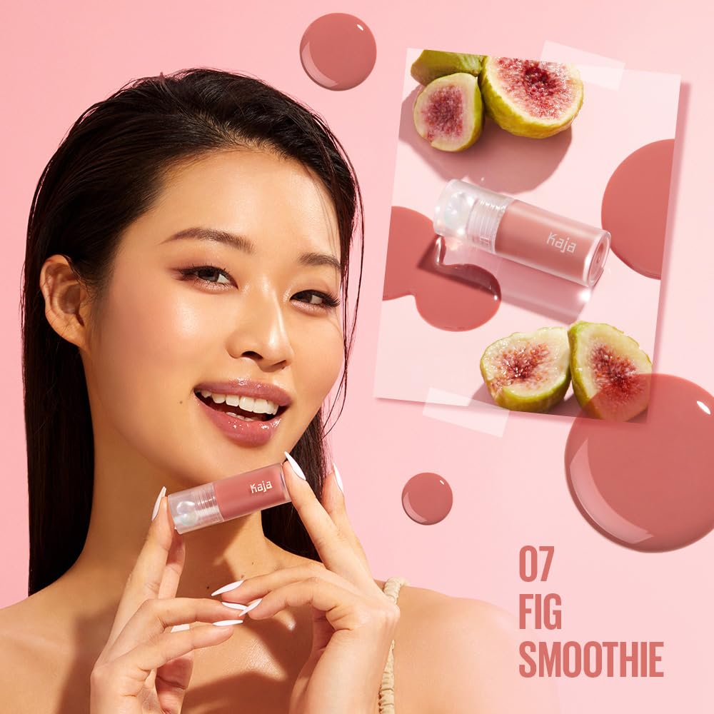 Kaja Lip Plumping - Juicy Glass 07 Fig Smoothie | Hydrating, Feel Plumped and Lightweight with Vitamin Tree Fruit Oil, Vegan, Cruelty-Free, Clear Tint Stain Shine Gloss Plumper, Long Lasting