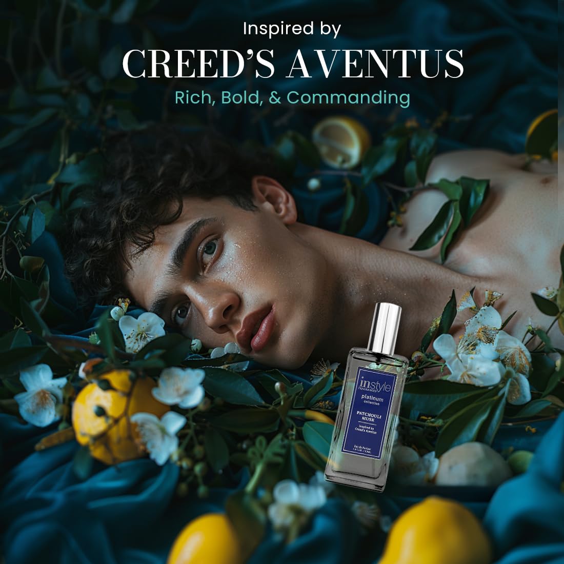 Instyle Fragrances, Platinum Collection, Patchouli Musk, Inspired by Creed's Aventus, Men’s Eau de Parfum, CLEAN, Vegan, Paraben-Free, Phthalate-Free, Never Tested on Animals, 3.4 Fluid Ounces