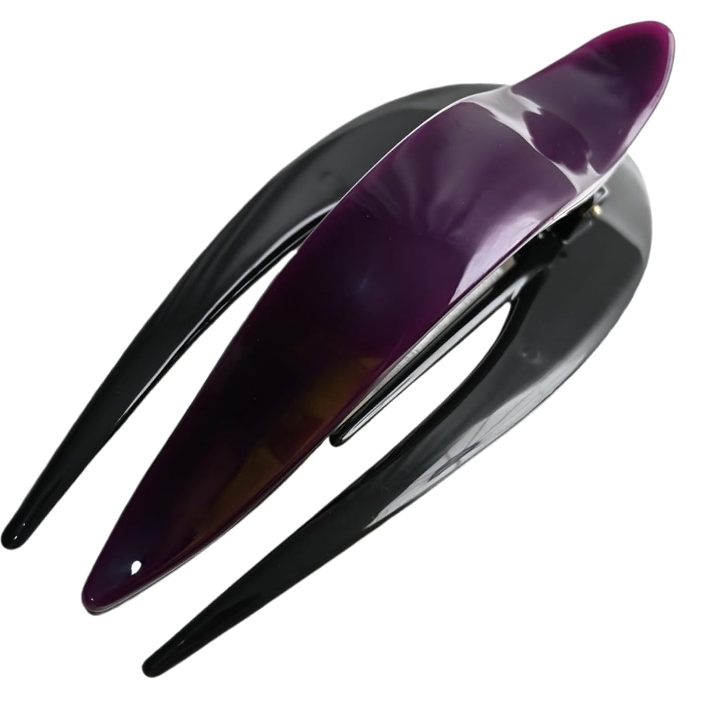 Handmade Celluloid French Design Tortoise Shell Barrettes Side-slide Opening Duck Luxury Fashion Accessories Hair Clip Claw for Women (grape purple)