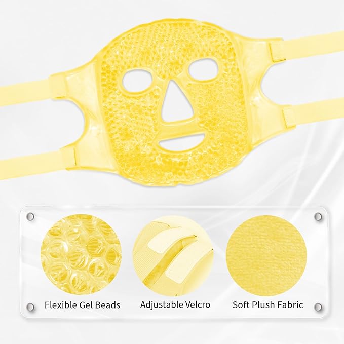 Bundle of CONBELLA Cold Face Eye Masks Ice Face Mask Hot Cold Compress and Ice Face Mask and 2PCS Silicone Face Mask Cover Set