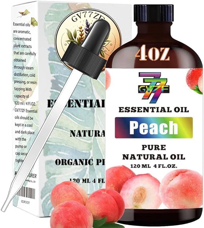 Peach Essential Oil (4 oz/120 ml) - Peach Oils Used in diffusers, humidifiers, Home Baths, Cleaning Products, Yoga, DIY Soaps and DIY Scented Candles