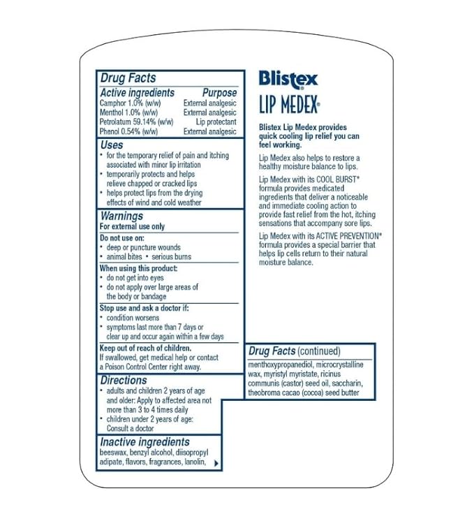 Lip Medex Lip Protectant 0.25 oz Bundle with Nail Clipper - Medicated Balm for Chapped Lips - Quick Cooling Relief - Moisture Restoration - Protects from Dryness - (13 Items)