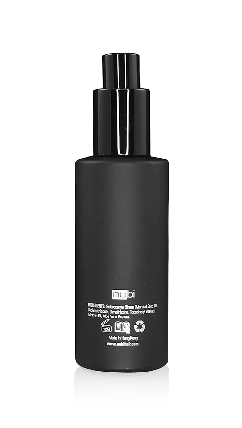 Nubi Serum for Damaged Hair, Marula Repair Serum with Aloe, Vitamin E, Hydrates and Smooths Hair, Frizz Control Product for Women and Men, 2 Fl. Oz. / 60 Ml., 1 Count