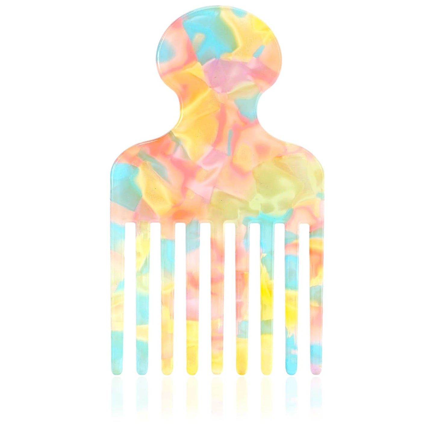 Hair Pick Comb, 4.7 Inch Curly Hair Comb for Curls Afro, Long Wide Smooth Sturdy Detangling Lift Combs Styling Tools for Women Men Barber Supplies