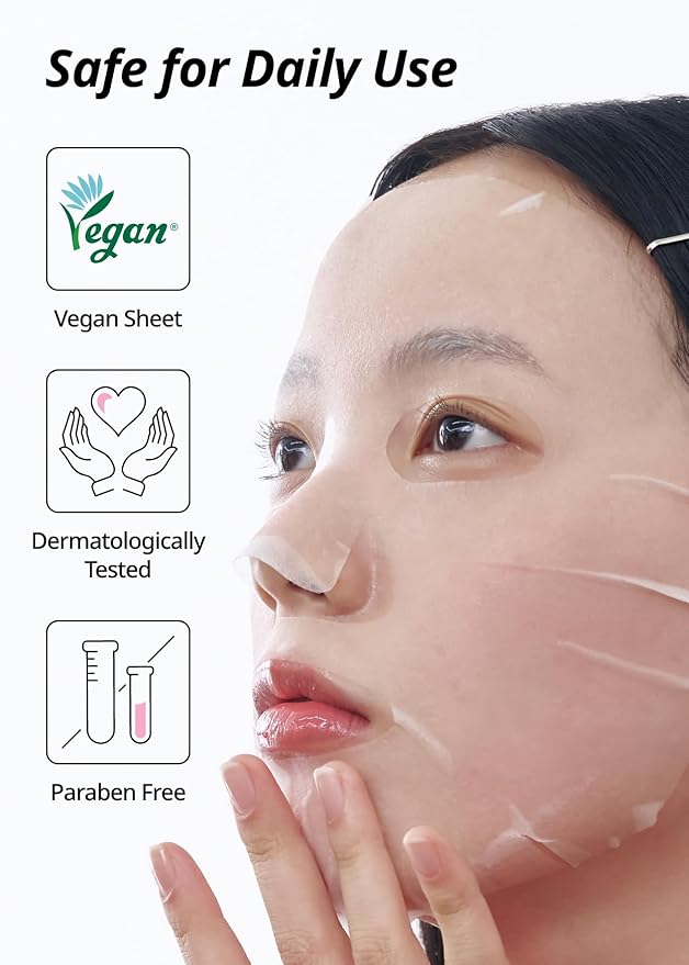 [K Beauty] Skin Return Lifting Essence Sheet Mask | Hydrating and Firming for All Skin Types | Vegan Sheet Masks | Peptide and Lactobacillus | Korean Face Masks Skincare | Facial Mask | 10 Sheets