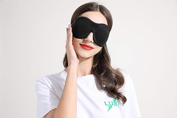 Cute Eye Mask Sleep Mask for Men Women Kids,2 Pack 3D Contoured Cup Sleeping Mask & Blindfold, Concave Molded Night Sleep Mask, Block Out Light (Stars &Black, 2 Count (Pack of 1))