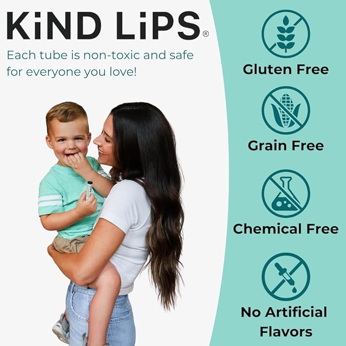 Unscented Lip Balm – Hydrating & Moisturizing with Organic Ingredients | Natural Lip Care for Dry, Sensitive Lips | Castor Oil, Gluten & Grain Free | Clean Beauty | Kind Lips Single Tube