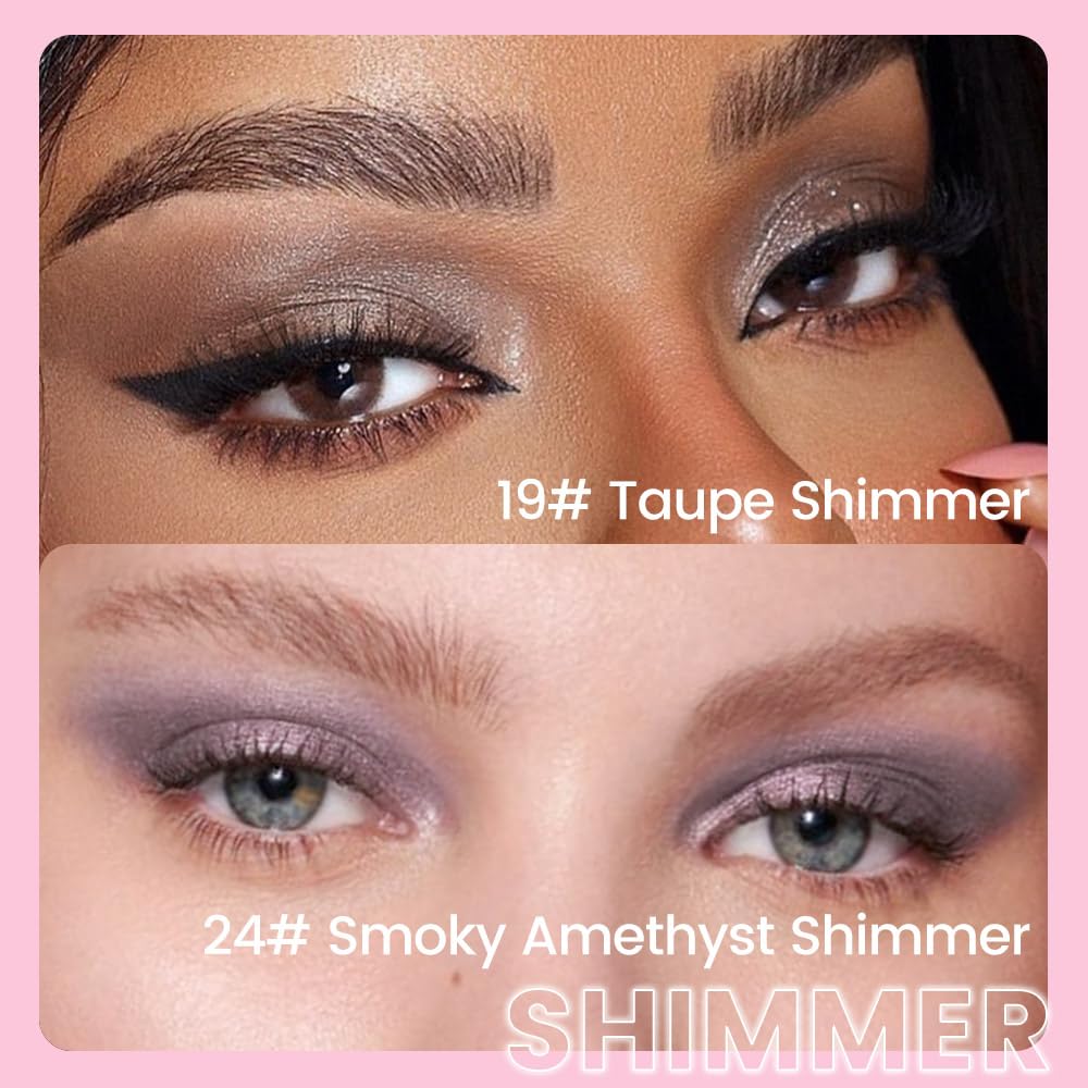 evpct 2Pcs Cream Eye Shadow Brightener Sticks Set for Eyes Waterproof, Taupe Smoky Amethyst Shimmer Cream Eyeshadow Applicator Stick Long Lasting Pigmented Eye Makeup sombras en crema para ojos 19+24